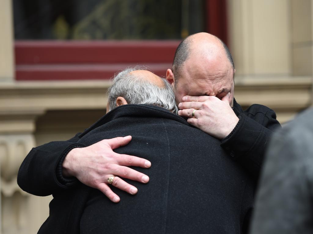 Brother of Paul Virgona, Mark Virgona, mourns his death outside court. Picture: NewsWire