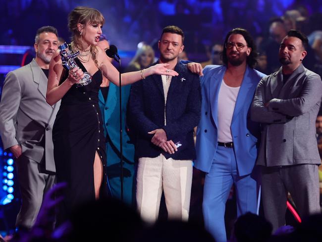 Even Taylor Swift had an *NSYNC fangirl moment at the VMAs. Picture: Theo Wargo/Getty Images