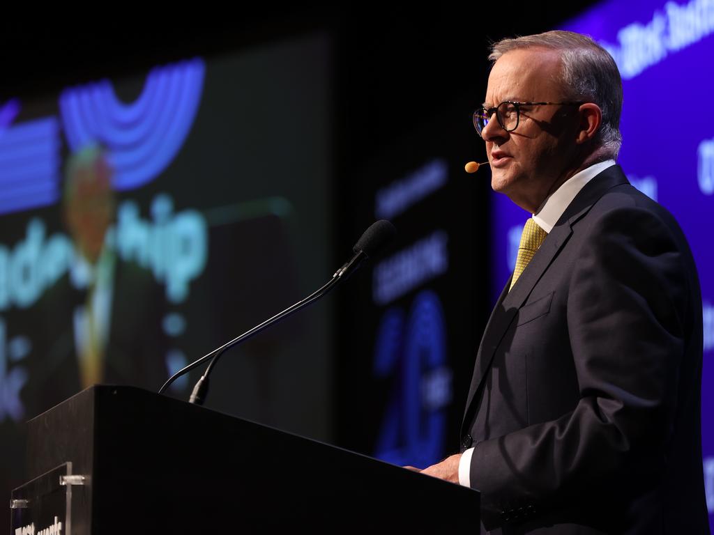 Labor leader Anthony Albanese at the Leadership Matters breakfast meeting. Picture: Sam Ruttyn