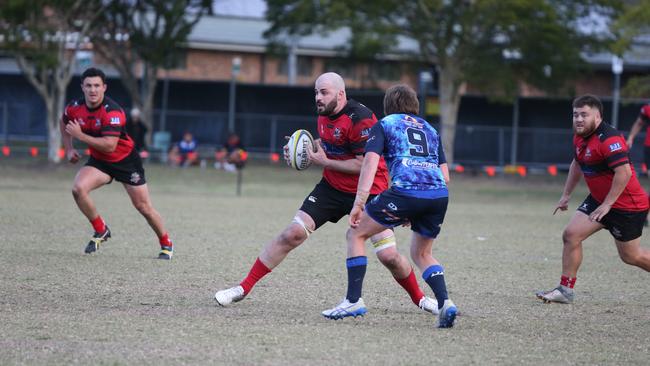 Gold Coast District Rugby Union (GCDRU) Grand Final 2021. Griffith Uni Colleges Knights veteran Kerrod Martorella. Pic Mike Batterham