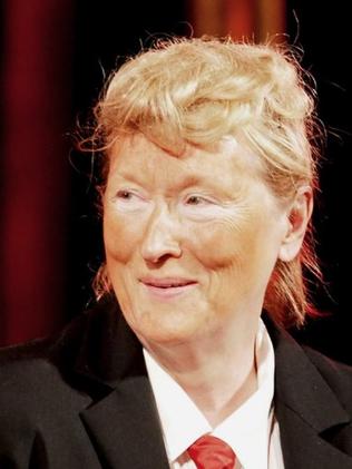 Meryl Streep dressed up as Donald Trump at an event in New York in 2016. Picture: Supplied