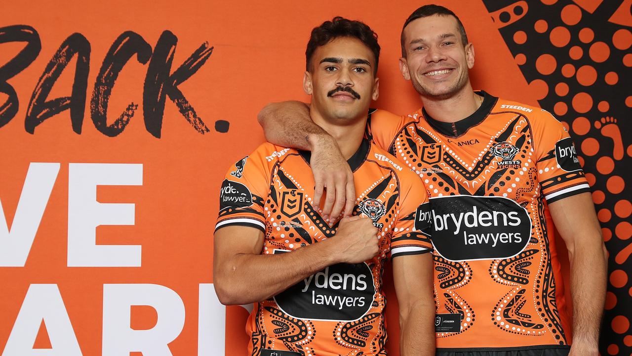 Daine Laurie says Brent Naden’s arrival only strengthened his ties to the Tigers. Picture: NRL Imagery