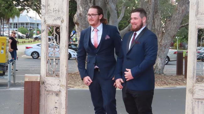 Mitchell Hoare and Thomas Lewis at the Hervey Bay State High School formal.