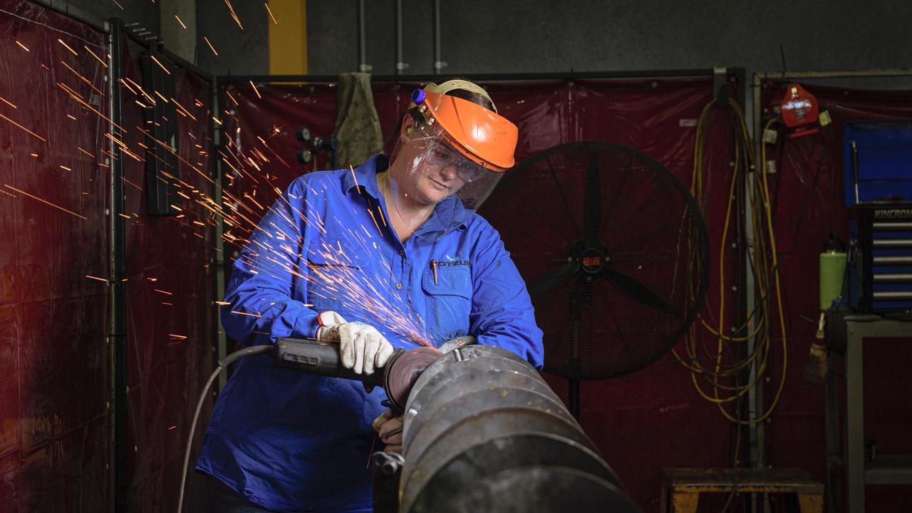 Second year apprentice boilermaker Grace Burnett at Kotzur Toowoomba is named as the best apprentice in an online poll by The Chronicle, Tuesday, February 18, 2025. Picture: Kevin Farmer