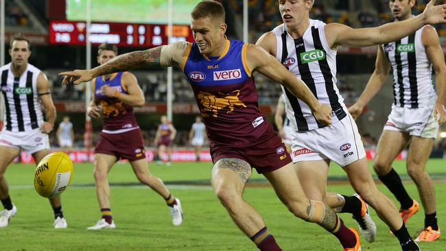 Lions Dayne Beams. The Brisbane Lions vs Collingwood at the Gabba in Brisbane. Pic Peter Wallis