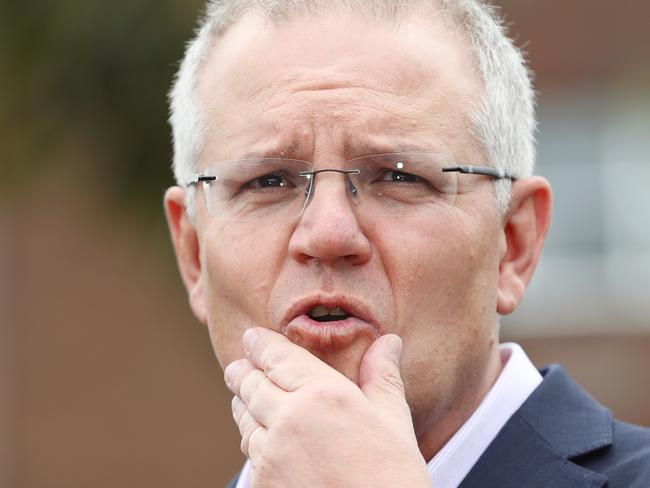 Prime Minister Scott Morrison at Kirribilli House yesterday. Picture: David Swift