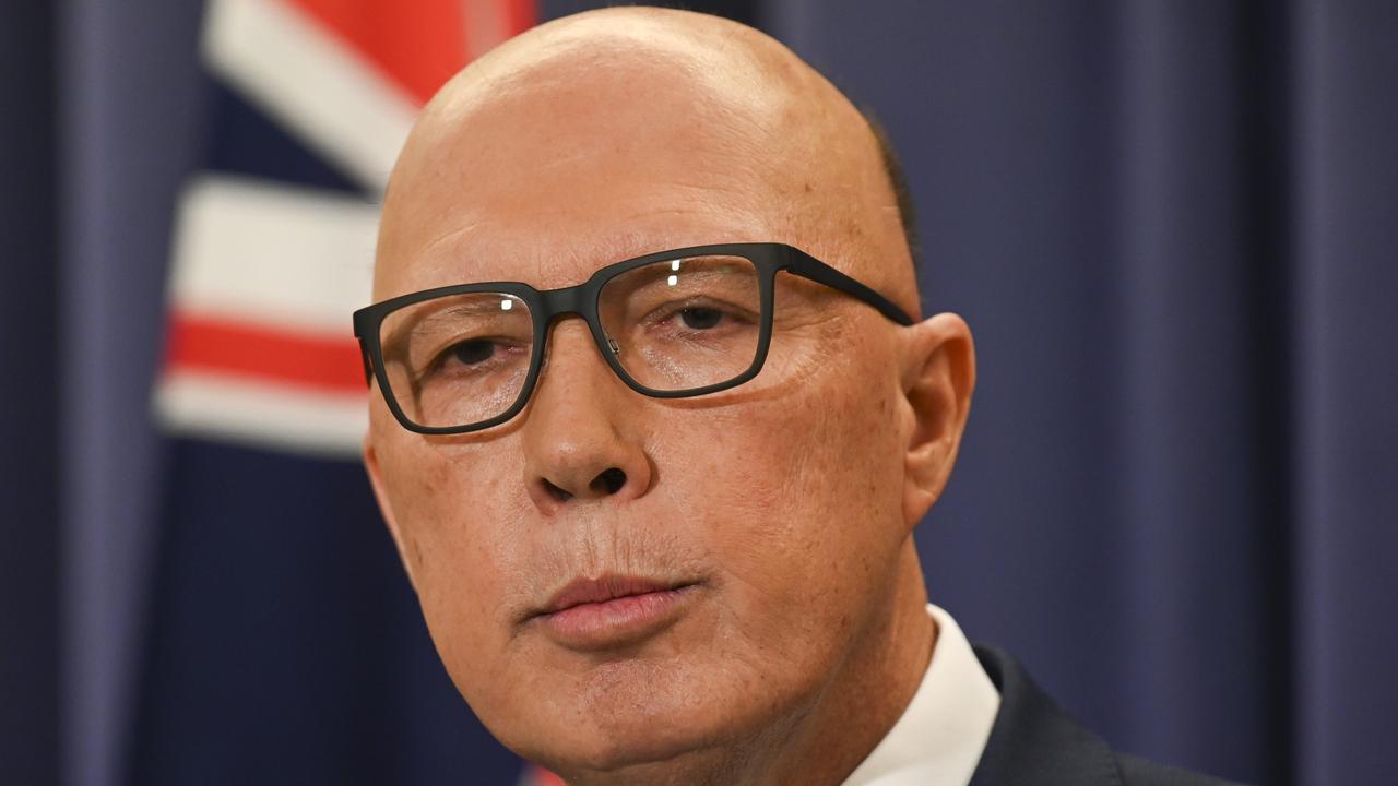 CANBERRA, AUSTRALIA, NewsWire Photos. JULY 31, 2023: The Leader of the Opposition Peter Dutton holds a press conference at Parliament House in Canberra. Picture: NCA NewsWire / Martin Ollman