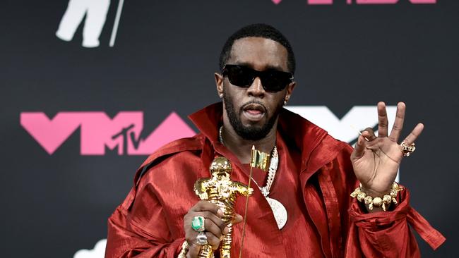 NEWARK, NEW JERSEY - SEPTEMBER 12: Diddy poses in the press room with his Global Icon Award at the 2023 MTV Video Music Awards at Prudential Center on September 12, 2023 in Newark, New Jersey. (Photo by Dimitrios Kambouris/Getty Images)