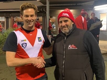 Josh Clayton with Red Hill coach Jamie Mollo. Picture: Facebook