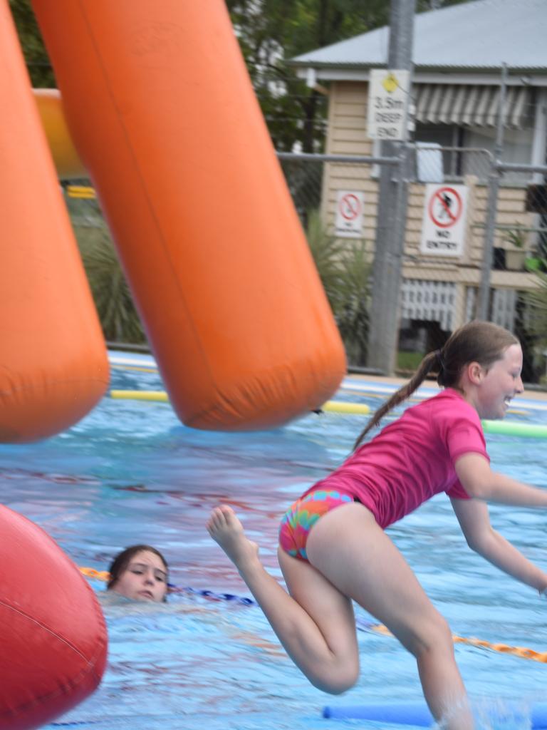 PARTY TIME: There were plenty of splatters and splashes at Dalby's pool party on Saturday.