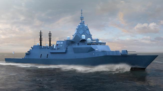 A concept design of the Hunter Class frigate to be built by Osborne Naval Shipyards. Picture: Supplied