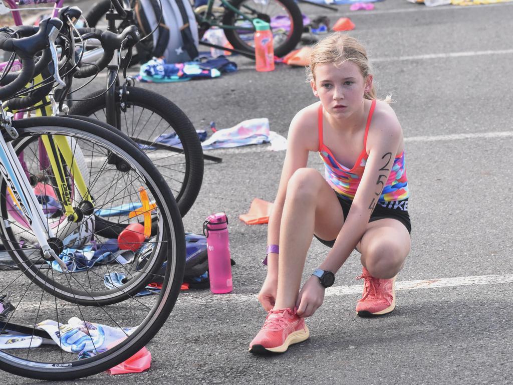 Juniors in action at The Capricornian Rocky Triathlon on March 17, 2024.