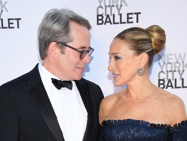 Matthew Broderick with wife, Sarah Jessica Parker. Broderick’s sister has been diagnosed with coronavirus. Picture: Getty