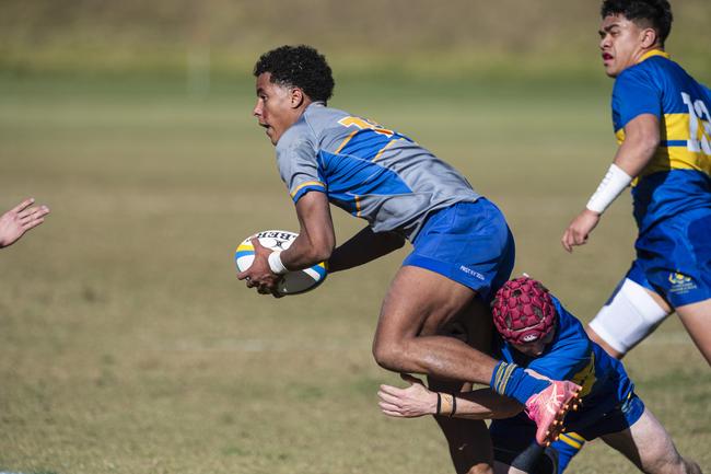 Treyvon Pritchard of Churchie 1st XV against Toowoomba Grammar School 1st XV in Round 4 GPS Queensland Rugby at TGS Old Boys Oval, Saturday, August 3, 2024. Picture: Kevin Farmer