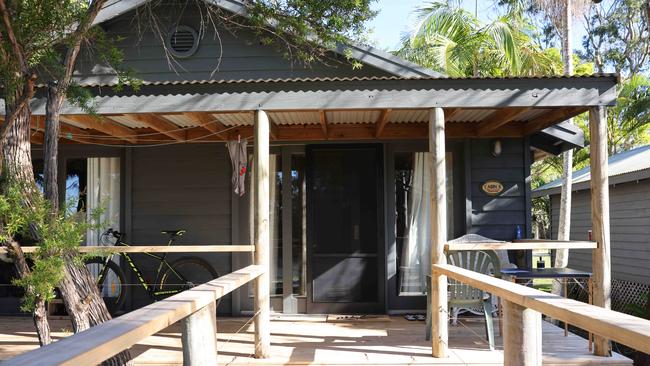 For at least the next six months, Mr O’Keefe will be staying in this cabin at the Connect Global Limited rehabilitation centre at Swan Bay. Picture: David Swift