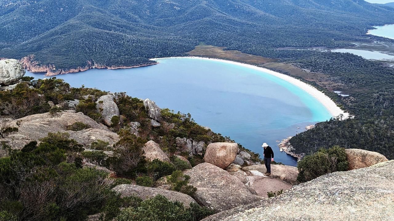 The view from Mt Amos to Wineglass Bay. Picture: Supplied