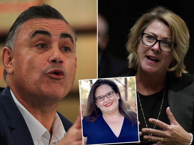 John Barilaro, left, Emma Watts, centre and Melinda Pavey, right. Pictures: News Corp/Supplied