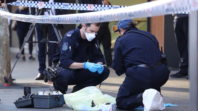 Police are among the frontline workers who would get the $1000 bonus. Picture: Richard Dobson