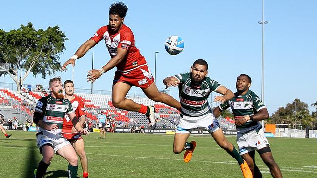 Pearson in action for Redcliffe Dolphins. Picture: AAP/David Clark