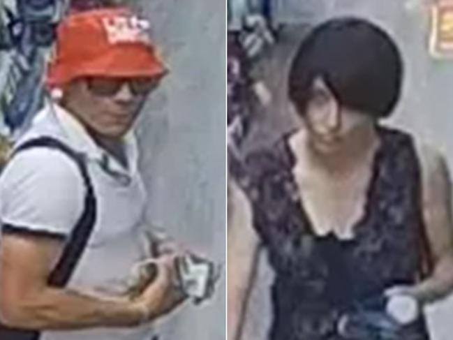 Police are seeking this woman and man, who they believe may be able to assist them with their investigation into the alleged theft of items from a Pimpama chemist in December.