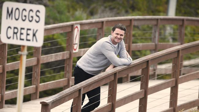 Dangerfield back home in Moggs Creek in December last year. Picture: Wayne Ludbey
