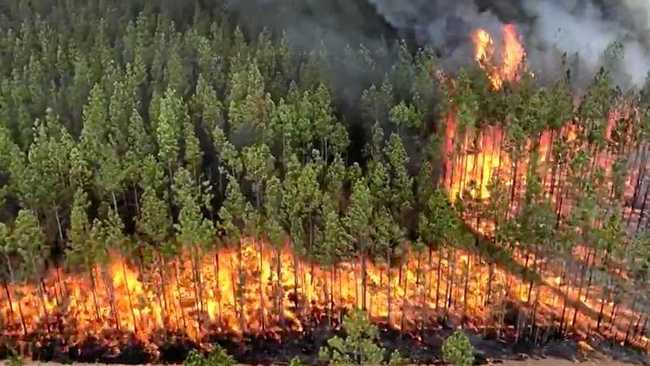 New Zealand fire fighters fly in to help at Myall Creek fire, Bora Ridge for a Saturday night shift. Picture: NSW RFS