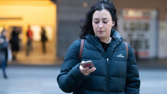 Female pedestrians were more likely to be communicating with their phones. Picture: Sarah Matray