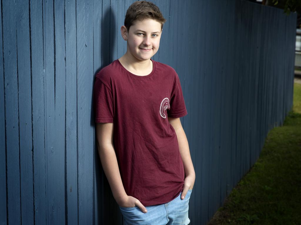 Tyler Turner at home in Brisbane. Picture: Richard Walker