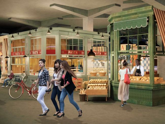 The new high-end food and beverage precinct will have a European market feel.