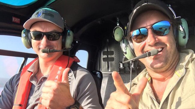 Pilots Michael Burbidge and Matt Wright while filming Outback Wrangler. Photo: Facebook.