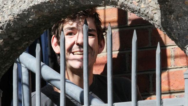 Cameron James Brasher 25, allegedly shot at police while evading arrest, pictured at the Launceston Magistrates court.