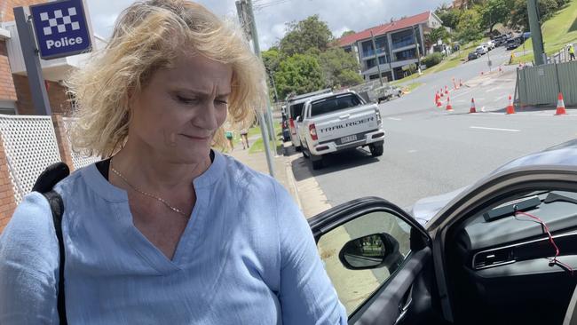 Detective Senior Sergeant Barbara Briggs refused to answer questions outside Coolangatta station on Thursday morning.