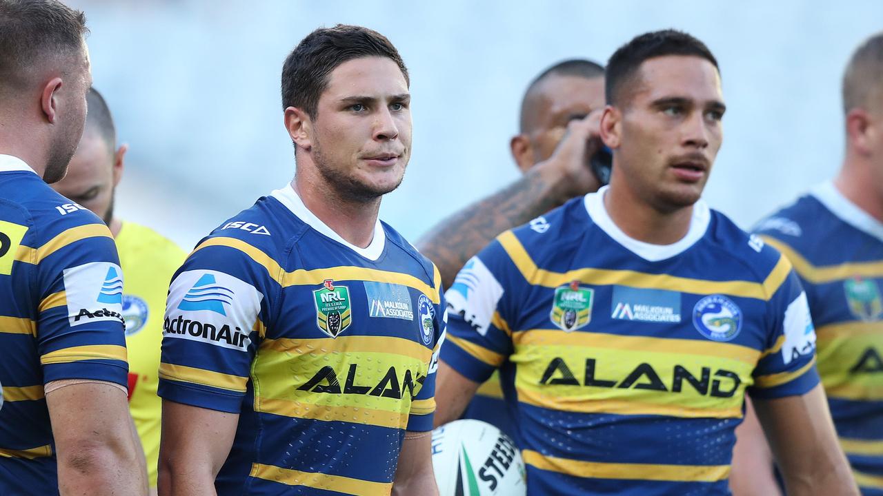 Parramatta players look on after another loss.