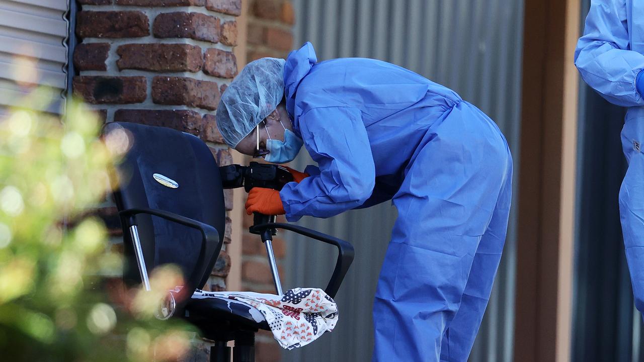 The scene in Coolidge Street was described as “confronting” and “traumatic”, with officers discovering a large amount of blood on the property’s stairwell when they first attended. Picture: Nigel Hallett