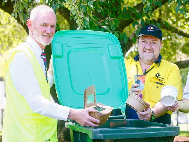 Launceston Mayor Albert van Zetten and Festivale chairman David Dunn. Picture: PATRICK GEE