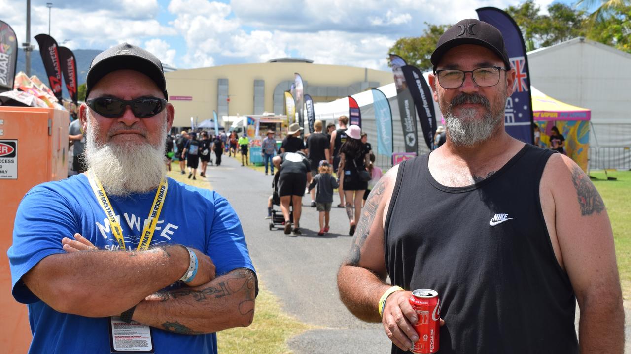 Rob and Troy at Rockynats 04 showgrounds precinct on March 31, 2024. Picture: Aden Stokes