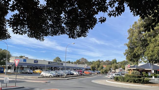 The cluster of shops left in limbo by plans for Gawler’s second Aldi. Picture Jason Katsaras