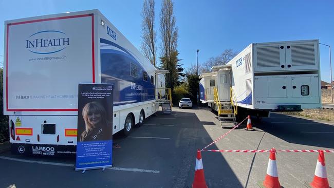 A mobile NHS lung cancer screening service in Mansfield, England.