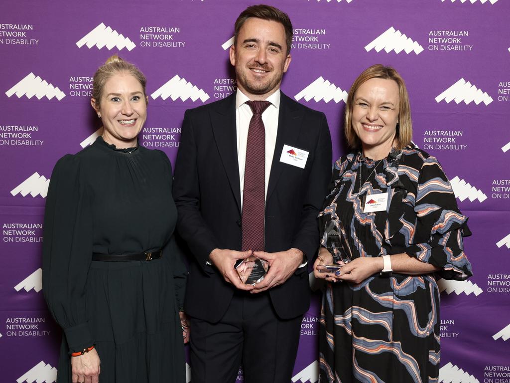 Coles GM people and culture central Tammy Ryder, Coles GM meat Martin Smithson and GM organisation effectiveness Josie Fakira at the Disability Confidence Awards. Picture: Martin Keep/Coles