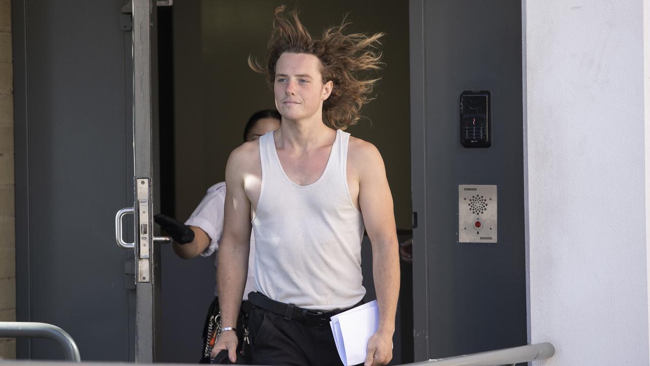 Ethan Hendren on bail is seen leaving the Adelaide Magistrates court. Picture: Newswire