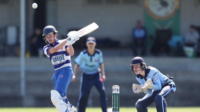 Jack Hughes batting. Hamwicks v Newcastle City, SG Moore Cup round three at Kahibah Oval. Picture: Sue Graham