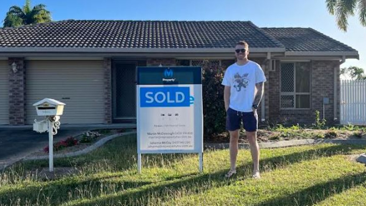 Mr Abel with one of his investments in Townsville, in far north Queensland, which he paid $350,000 for.