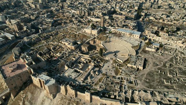 The landmark citadel of Aleppo after rebel fighters took over Syria's second largest city. Picture: AFP