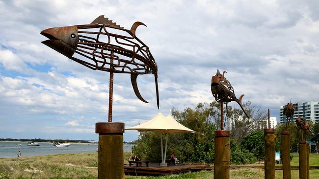 One of six fish sculpture pieces at Harley Park, Labrador Picture: David Clark