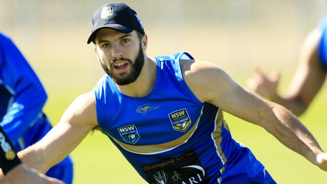 James Tedesco during City Origin side training at McDonald's Park, Wagga Wagga ahead of the City v Country game on sunday. pic Mark Evans