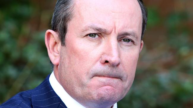 13/5/2021WA premier Mark McGowan and WA Health minister Roger Cook at Parliament House.Pic Colin Murty The Australian