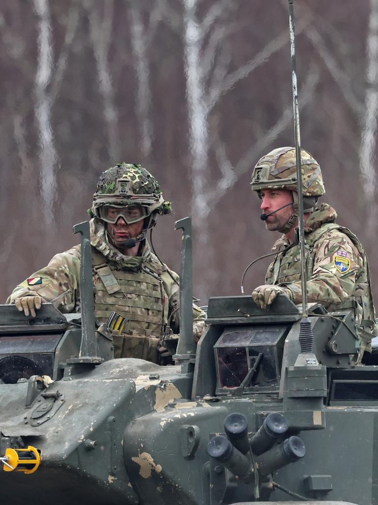 Prince William on-board a Warrior tracked vehicle to attend a field training session. Picture: Getty Images