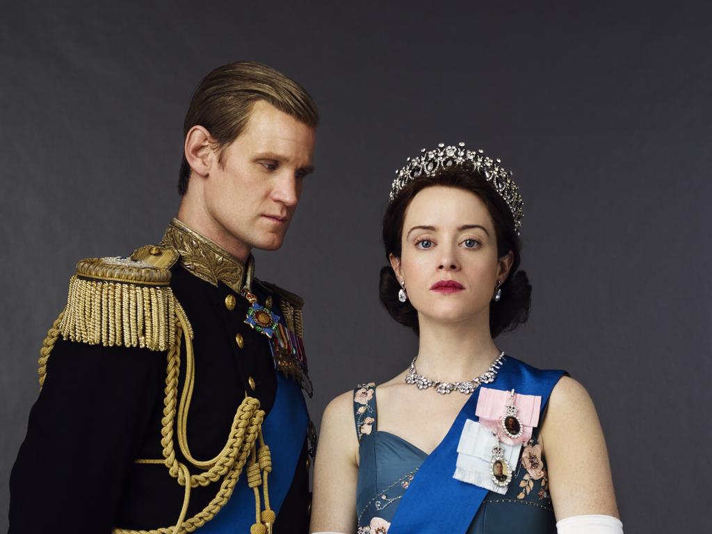 Matt Smith as Prince Philip and Claire Foy as Queen Elizabeth II in Netflix drama series, The Crown.