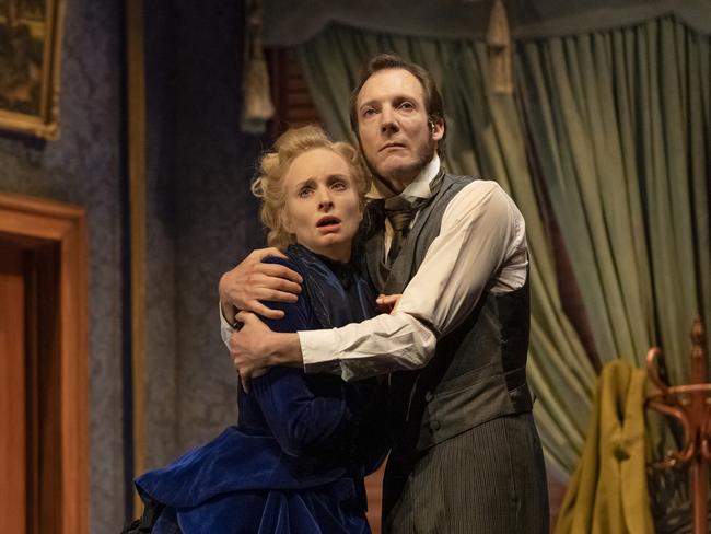 Ksenja Logos and Nathan O'Keefe as Bella and Jack Manningham in Gaslight by State Theatre Company. Picture: Chris Herzfeld