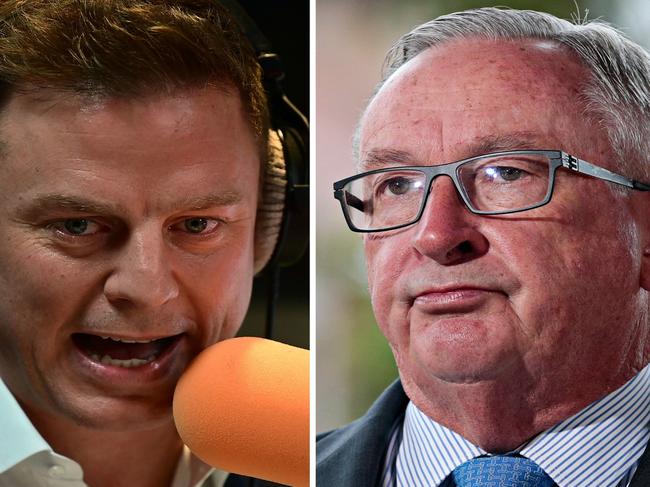 Composite of Brad Hazzard and Ben Fordham - The duo in a fiery exchange on radio this morning.